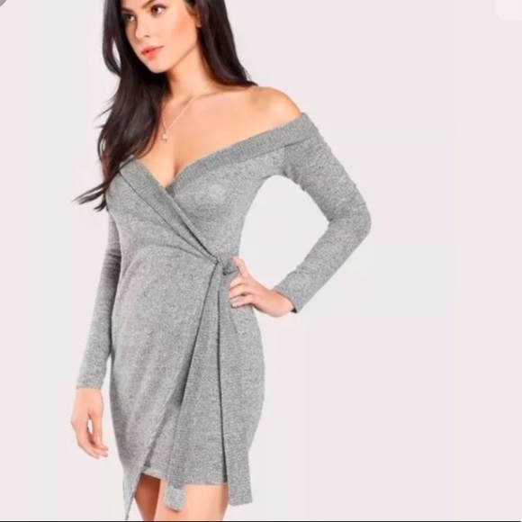 pink boutique wrap dress